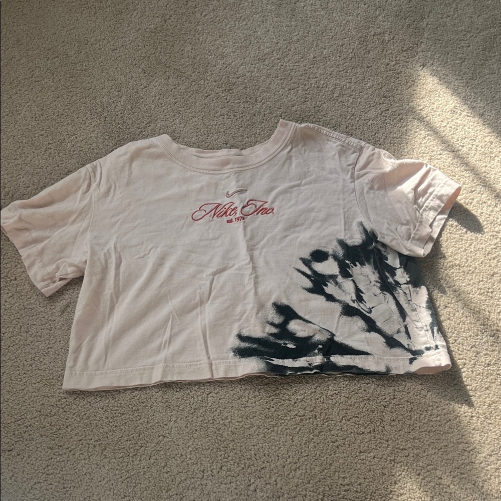 Nike Cream Tee with Black Abstract Design